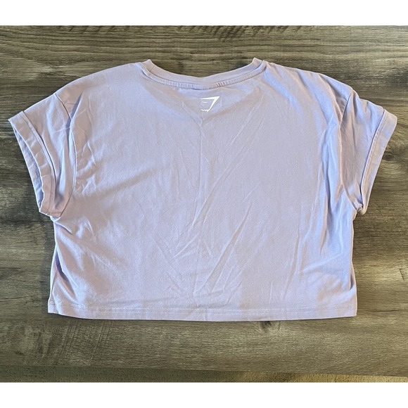Gymshark Cropped T Shirt Medium Light Purple - Picture 2 of 2
